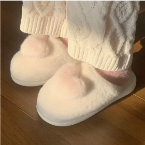 pink heart shape slippers
